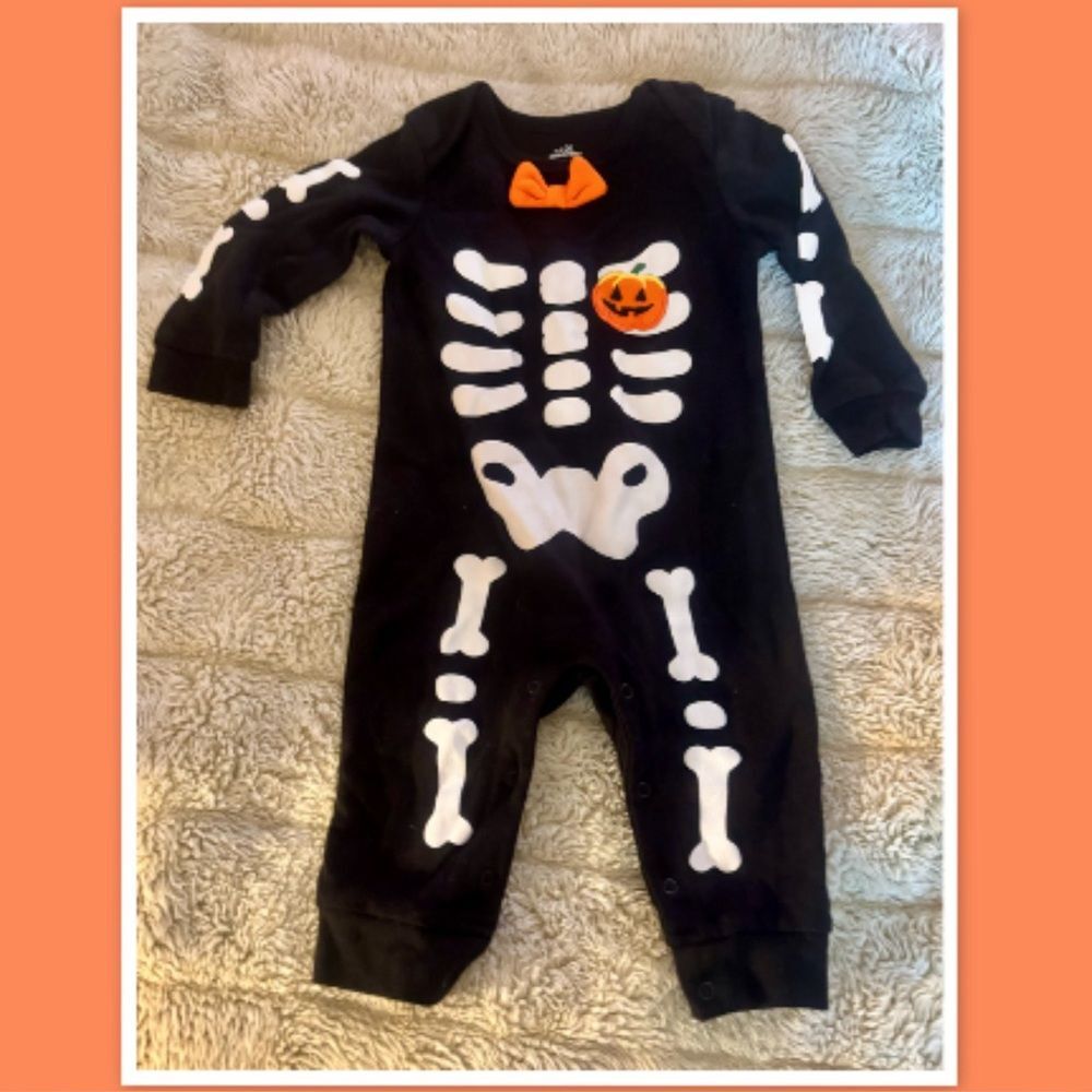 Celebrate Halloween Skeleton Romper Happy Halloween - Size 6-9 Months